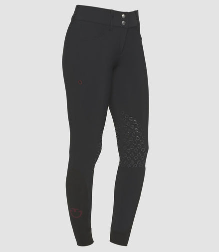 Cavalleria Toscana Damen-Reithose mit hohem Bund und Kniebesatz