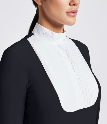 Cavalleria Toscana Dames Pleated Bibi Jersey L/S Wedstrijd Shirt