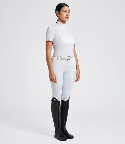 Cavalleria Toscana Dames Pleated Bib Jersey S/S Wedstrijd Shirt