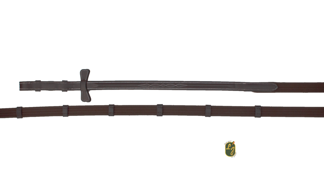 LJ Leathers Teugels linnen "New Pro" met sierstiksel