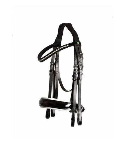 LJ Leathers Superior Stang en Trens hoofdstel Lak  crystals excl. teugels