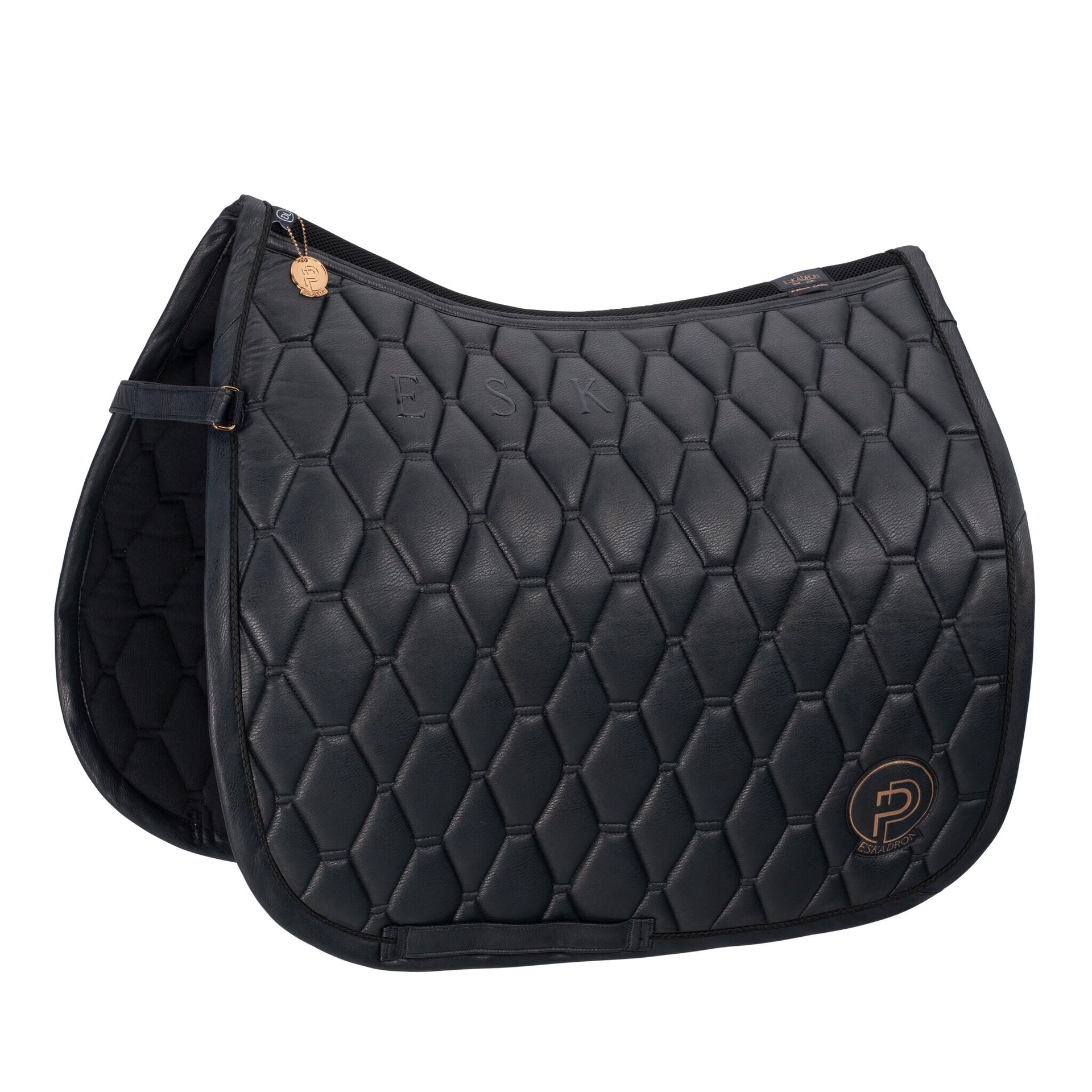 Eskadron Zadeldek Metallic Faux Leather Platinum 23 Black