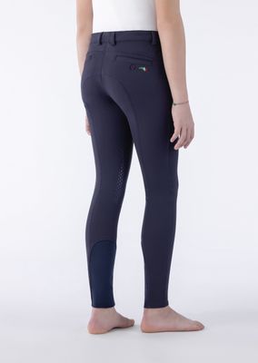Pantalon d'équitation Equiline Kids Jhoank pour garçon, avec genouillères antidérapantes