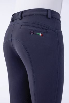 Pantalon d'équitation Equiline Kids Jhoank pour garçon, avec genouillères antidérapantes