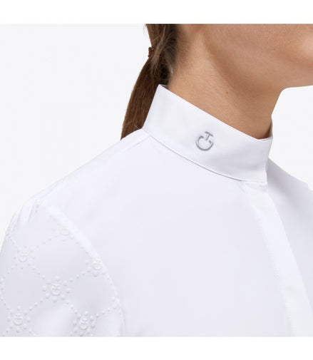 Cavalleria Toscana Mini Orbit Flock Printed Wedstrijd Shirt S/S