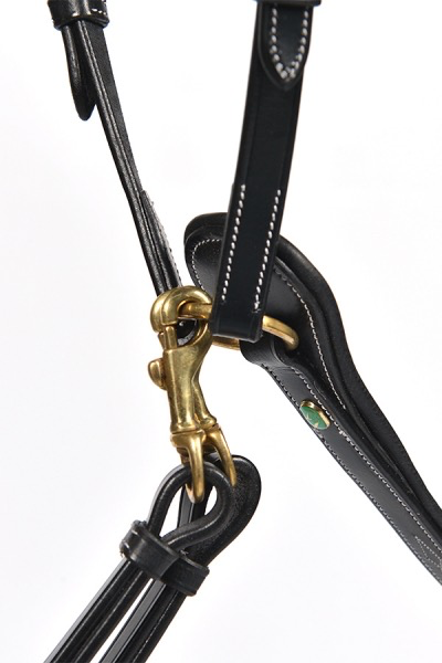 LJ Leathers 3-Point Hunting Martingale New Pro Brass Buckle