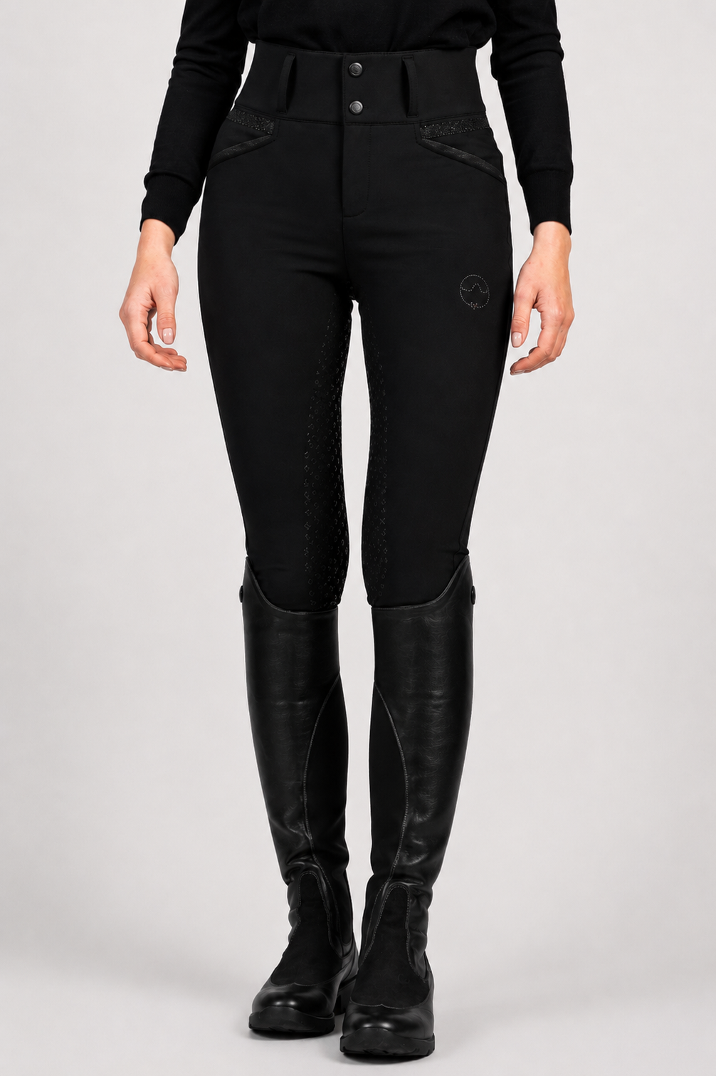Pantalon d'équitation Vestrum Lab Cygnus Full Grip taille haute Femme