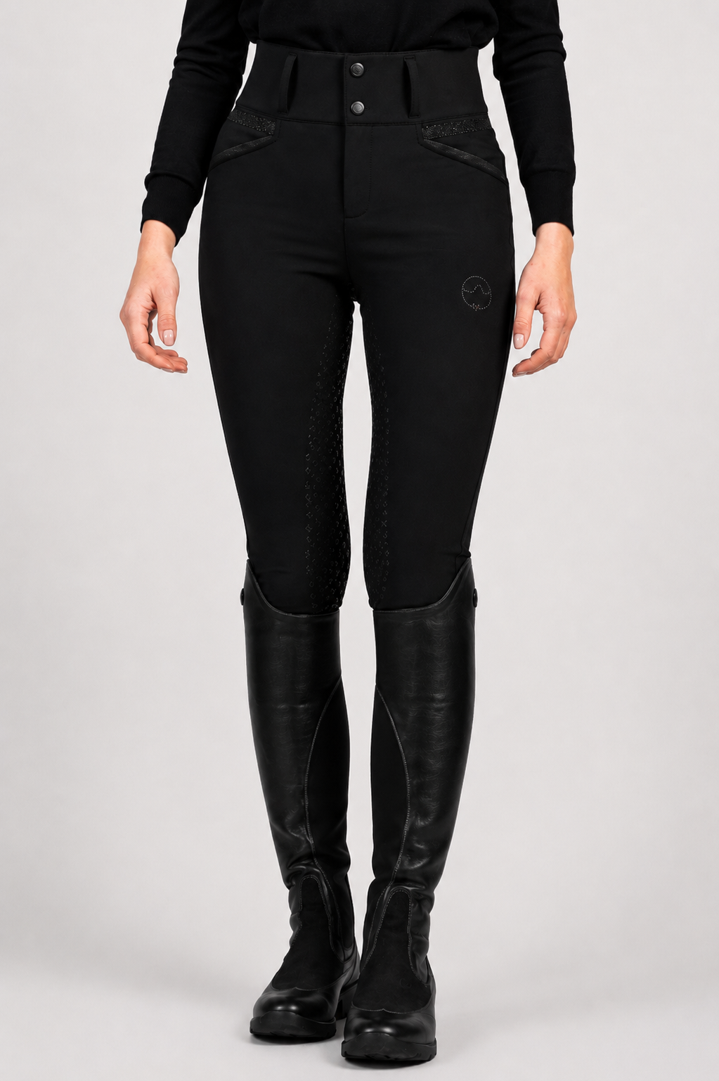 Pantalon d'équitation Vestrum Lab Cygnus Full Grip taille haute Femme