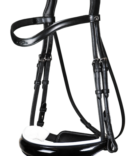 Dy'on Patent Large Crank Noseband White pad. & Flash - New English