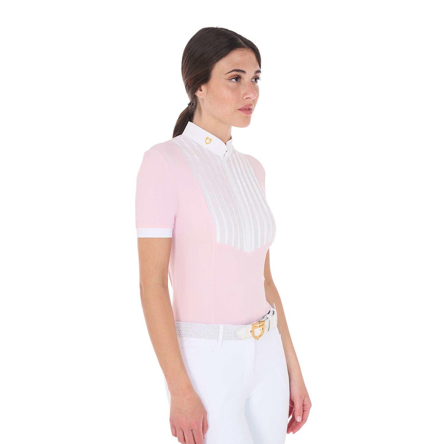 Equestro Dames Slim Fit Pleated Polo