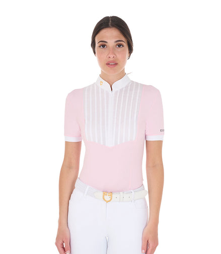Equestro Dames Slim Fit Pleated Polo