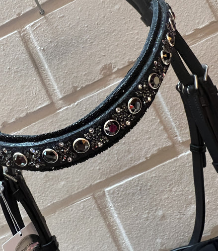 JUDI Trens Crystal Fabric Black Traverso Metallic Silver Jet Hematite Patent Full