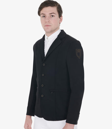 Equestro Men's Competition Jacket with Contrasting Embroidered Logo