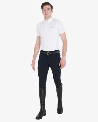 Pantalon d'équitation d'été pour homme, coupe slim, avec genouillères intégrées