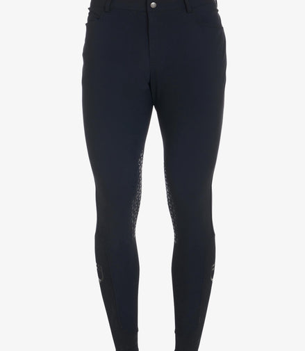 Equestro Men's Slim Fit Summer Riding Breeches Knee Grip