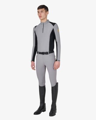 Pantalon d'équitation d'été pour homme, coupe slim, avec genouillères intégrées