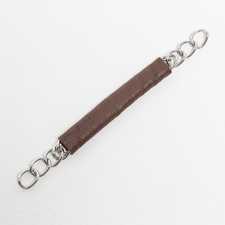 Metalab Curb necklace with leather cover.