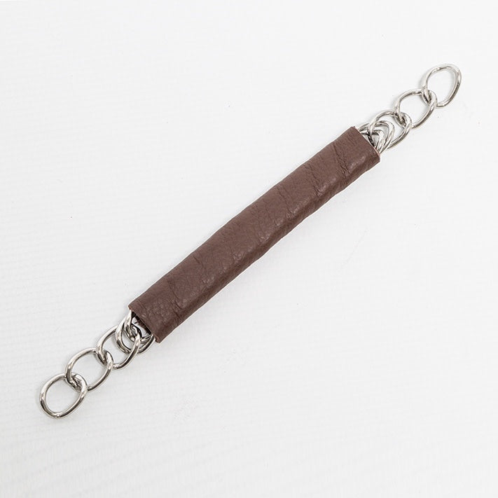 Metalab Curb necklace with leather cover.