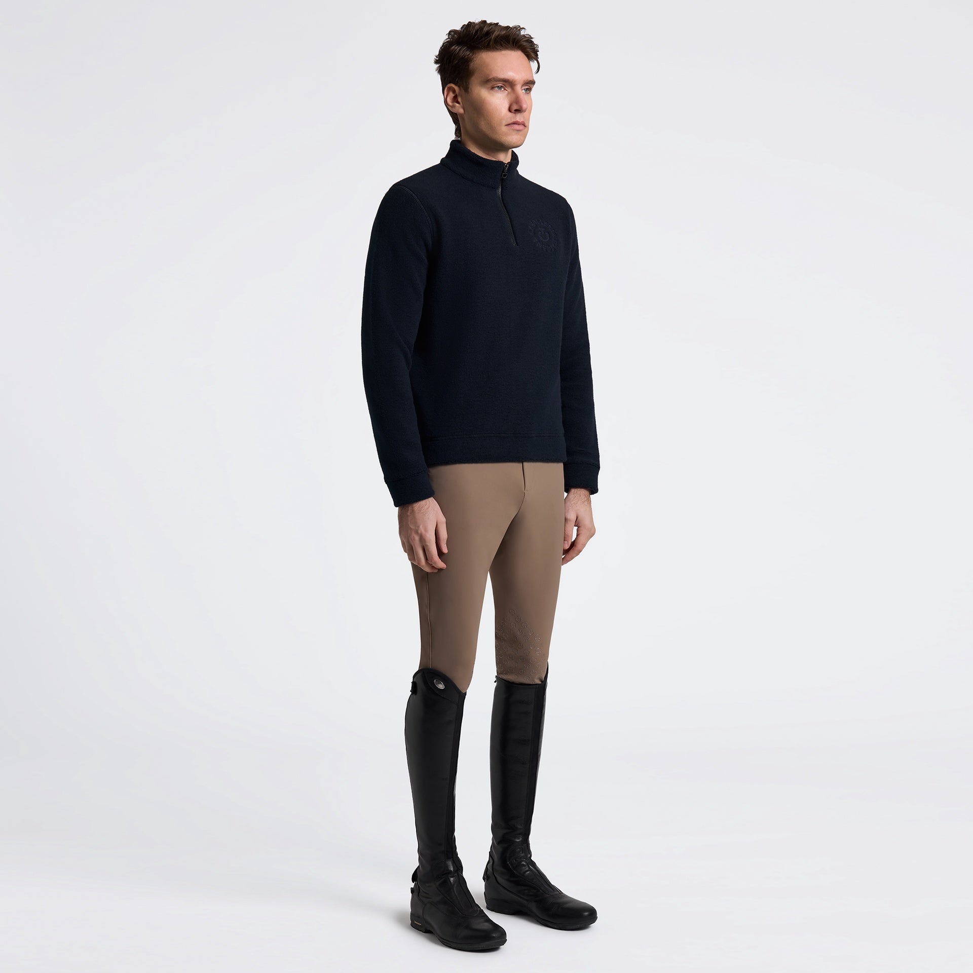 Cavalleria Toscane Men's Fleece Half Zip | Navy