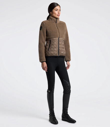 Cavalleria Toscana Teddy Bear Fleece + Nylon Zip Up Jacket Dames