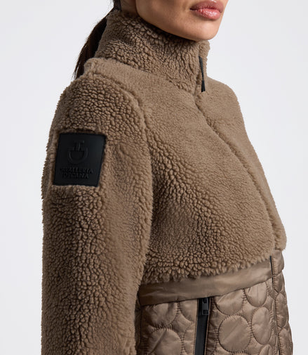 Cavalleria Toscana Teddy Bear Fleece + Nylon Zip Up Jacket Dames