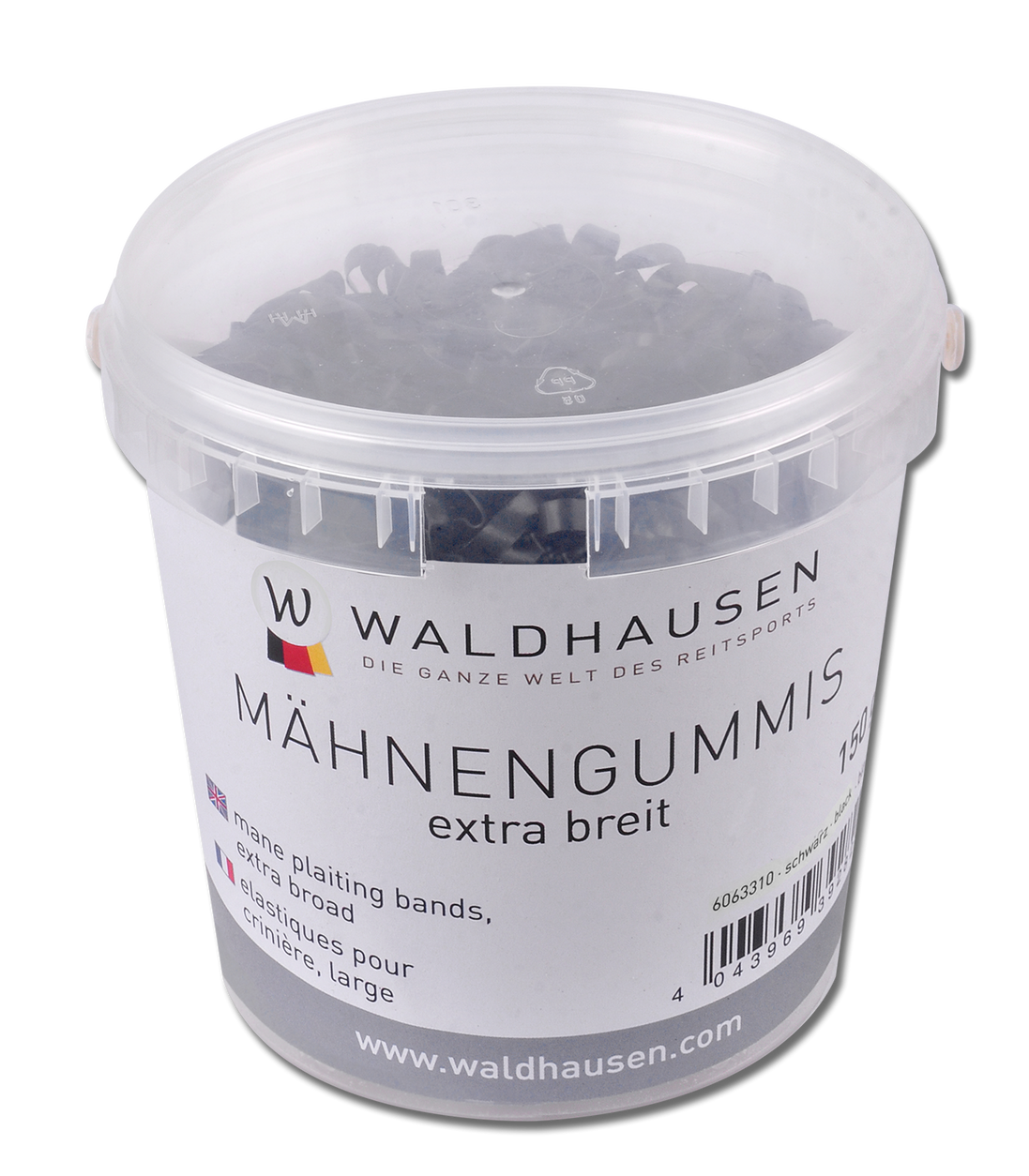 Waldhausen Vlechtelastiekjes Extra Breed Zwart