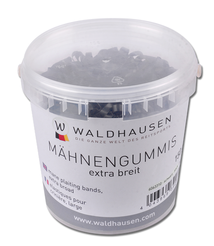 Waldhausen Vlechtelastiekjes Extra Breed Zwart