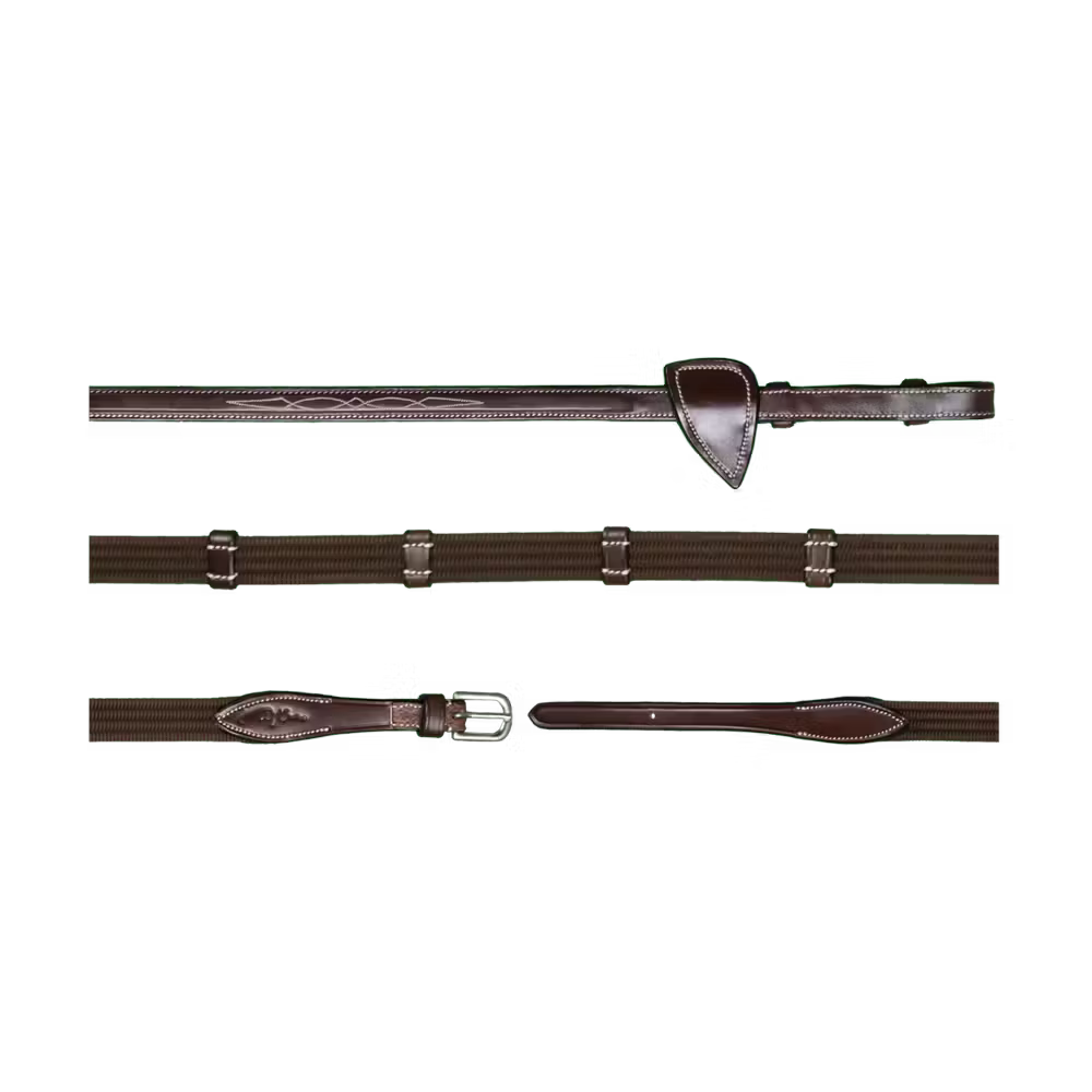 Dy'on 5/8 (16 mm) Geweven Teugels met 9 Stops Hunter Collection – teugels | Maddelin Equestrian