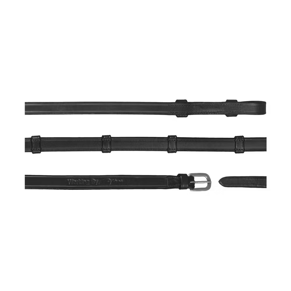 Dy'on 5/8 16 mm Full Leather Curb Reins 7 Loops Working – detailfoto 2