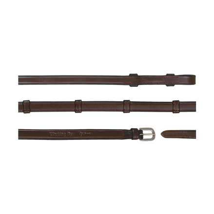 Dy'on 5/8 16mm Full Leather Curb Reins 7 Loops Working