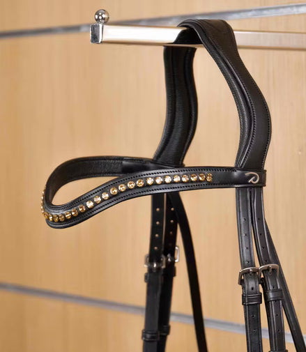 Frontal Dy'on doré Swarovski en forme de V - Nouveau modèle anglais