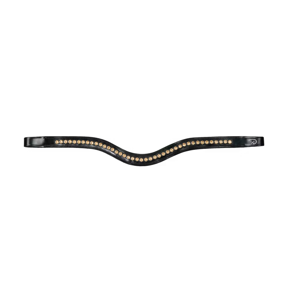 Dy'on Gold Swarovski V-Vormige Frontriem - New English – frontriem | Maddelin Equestrian