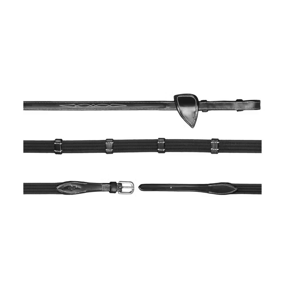 Dy'on 5/8 (16 mm) Geweven Teugels met 9 Stops Hunter Collection – detailfoto 2