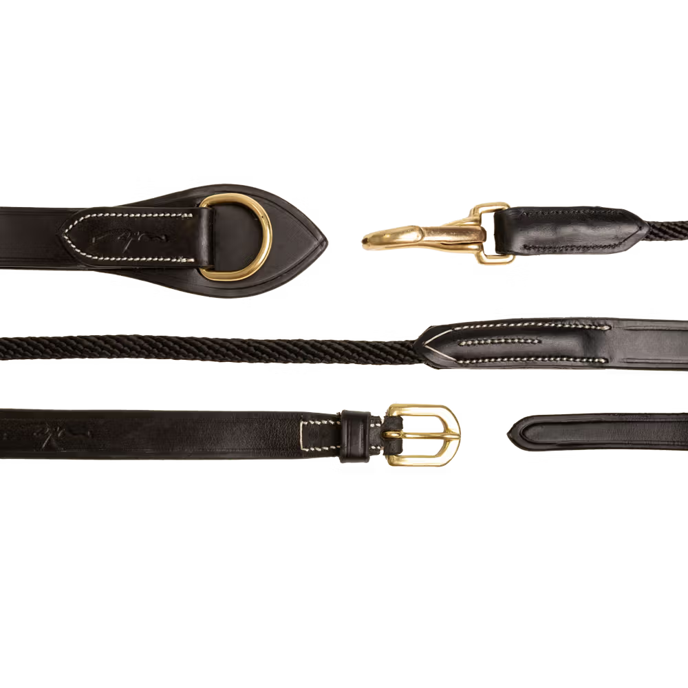 Dy'on Leather/Nylon Draw Reins 5/8 - D Collection – detailfoto 2
