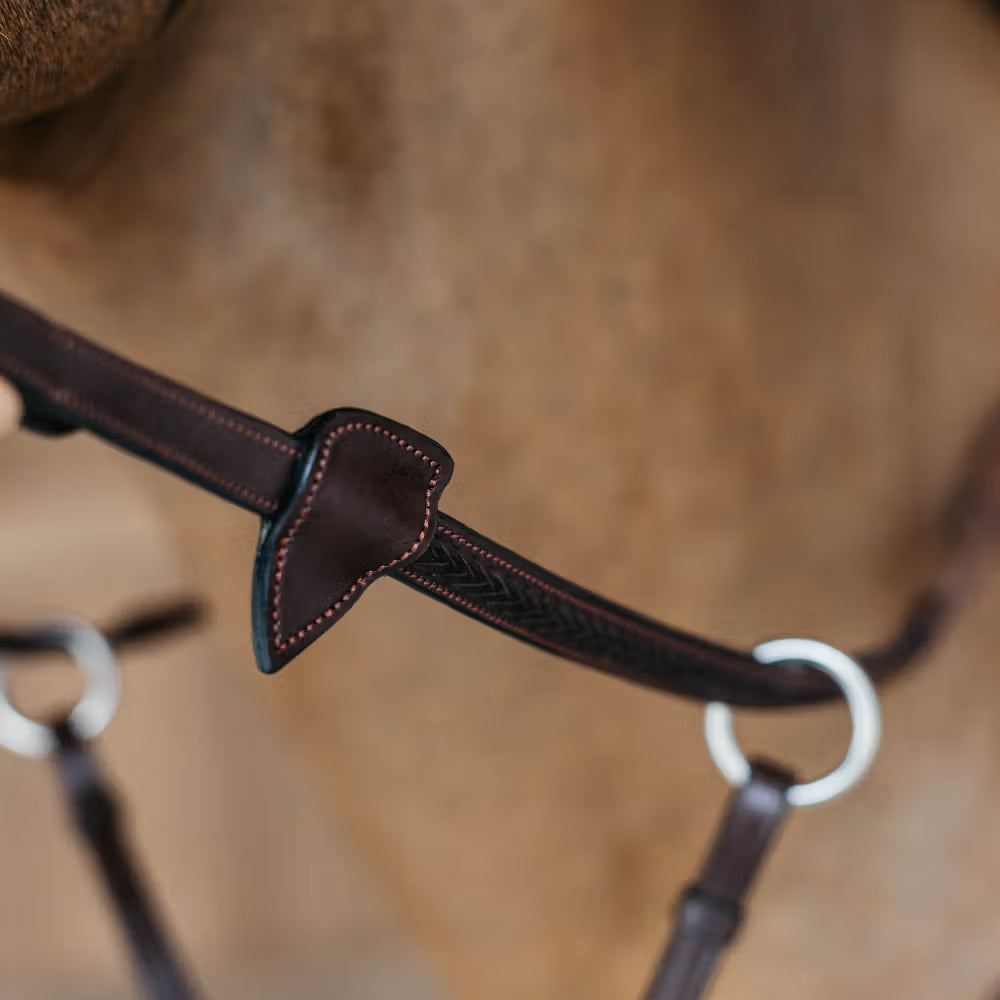 Dy'on 1/2'' Rubber Teugels met 7 Leder Stops - Gevlochten – detailfoto 3