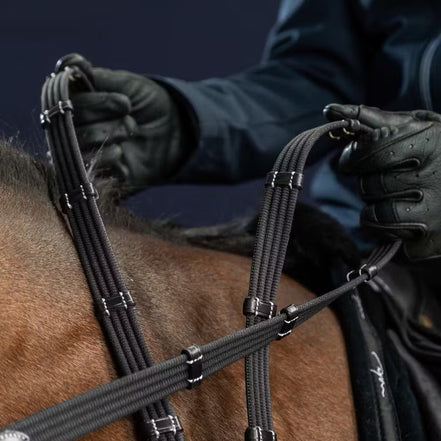 Dy'on 5/8 (16mm) Geweven Teugels met 9 Stops Hunter Collection