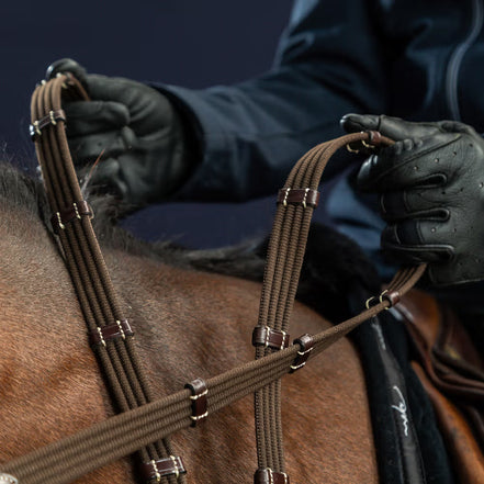 Dy'on 5/8 (16mm) Geweven Teugels met 9 Stops Hunter Collection