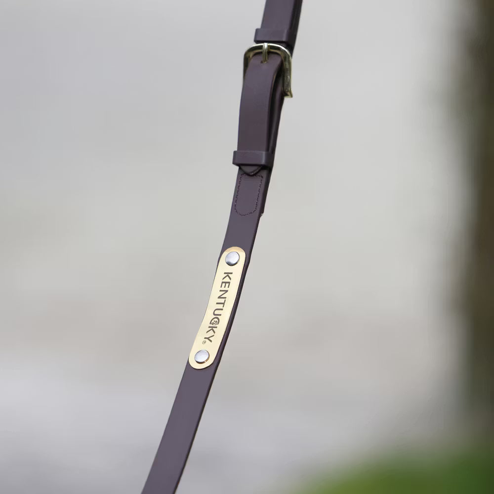 Kentucky Leder Presentatielijn Bruin met ketting 270 cm – detailfoto 3