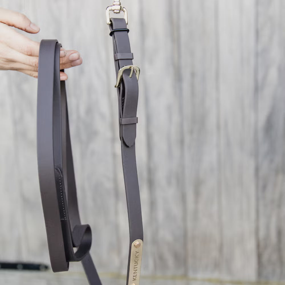 Kentucky Leder Presentatielijn Bruin met ketting 270 cm – detailfoto 5