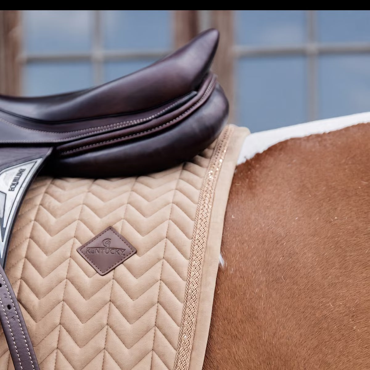 Kentucky Velvet Fishbone Zadeldoek met Glitter Koord