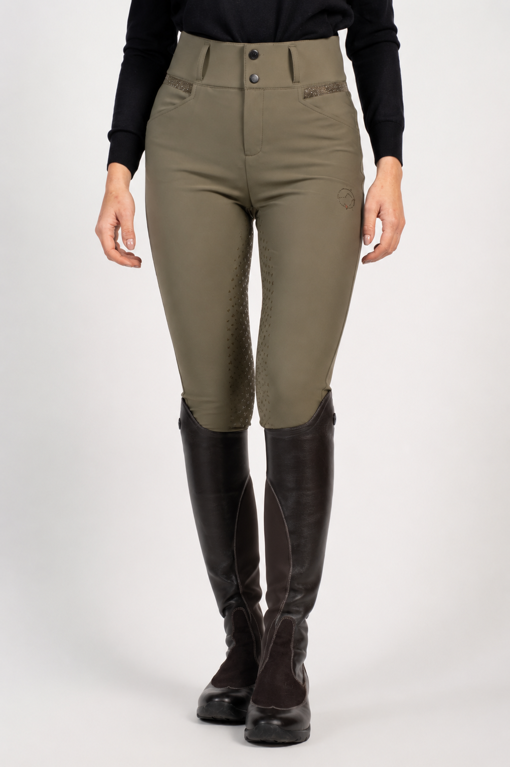 Pantalon d'équitation Vestrum Lab Cygnus Full Grip taille haute Femme