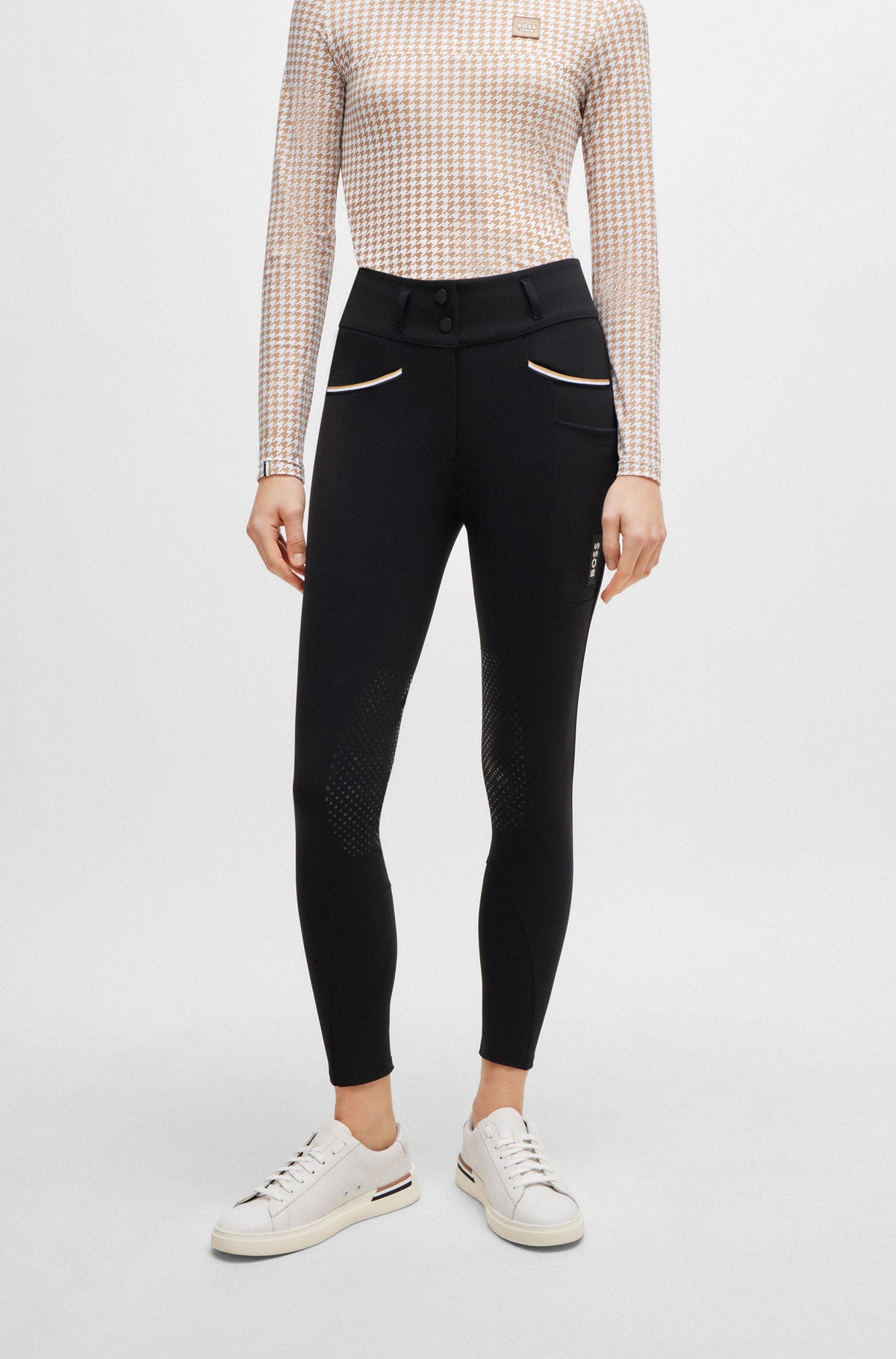 Pantalon d'équitation Boss Equestrian pour femme, taille haute, genouillères antidérapantes, modèle Hannah Core