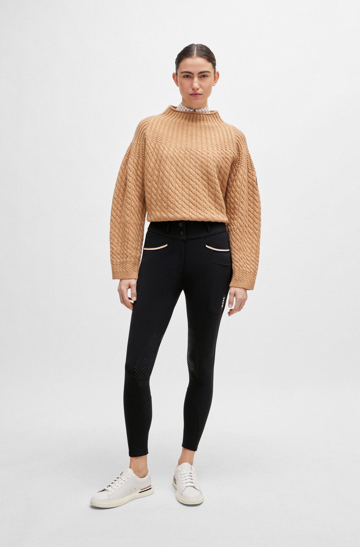 Pantalon d'équitation Boss Equestrian pour femme, taille haute, genouillères antidérapantes, modèle Hannah Core