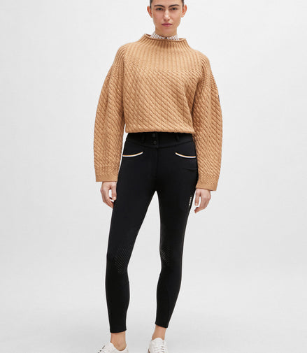 Pantalon d'équitation Boss Equestrian pour femme, taille haute, genouillères antidérapantes, modèle Hannah Core