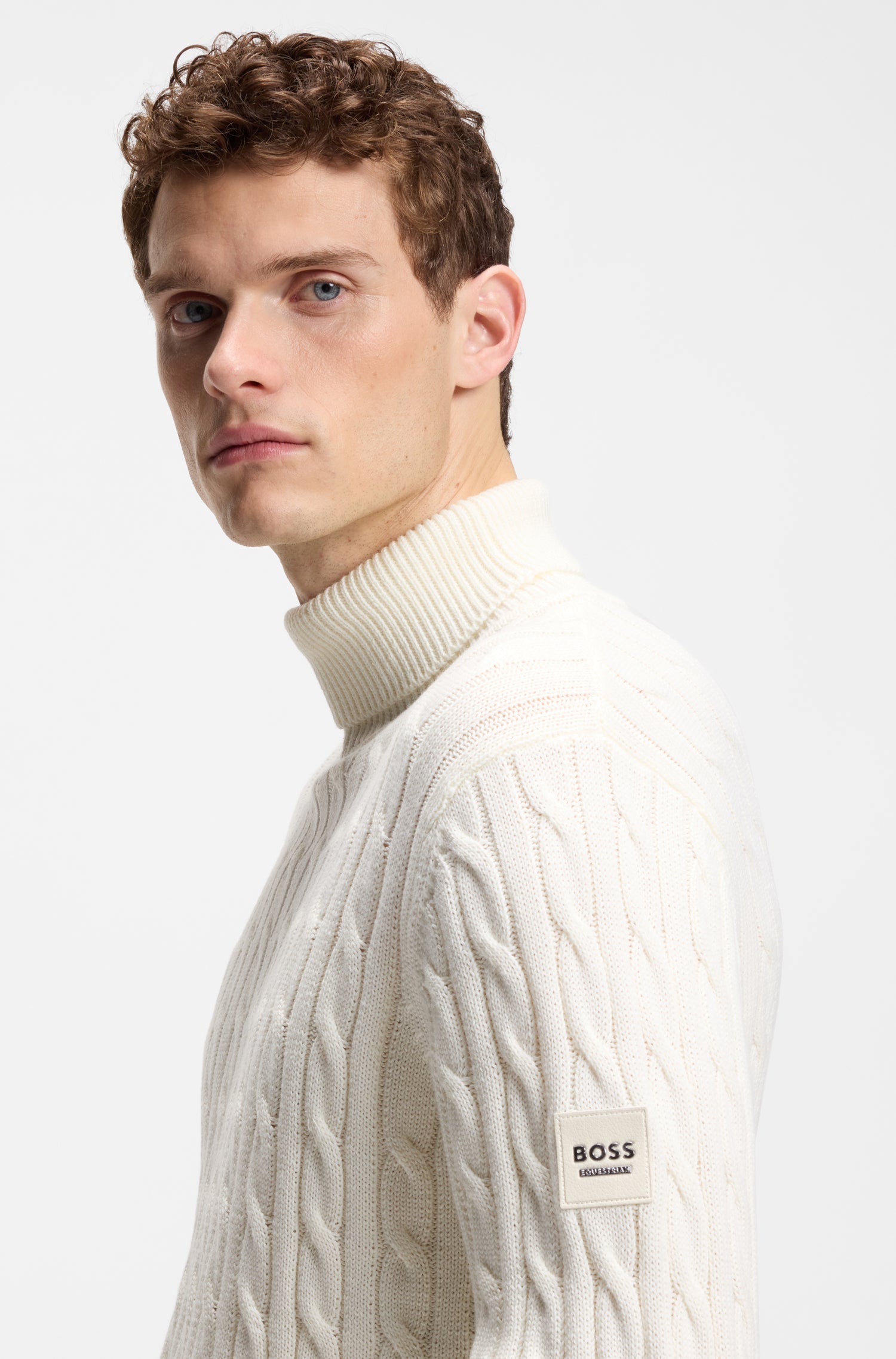 Boss Equestrian Jordan Kabeltrui Col Heren - Soft Cream