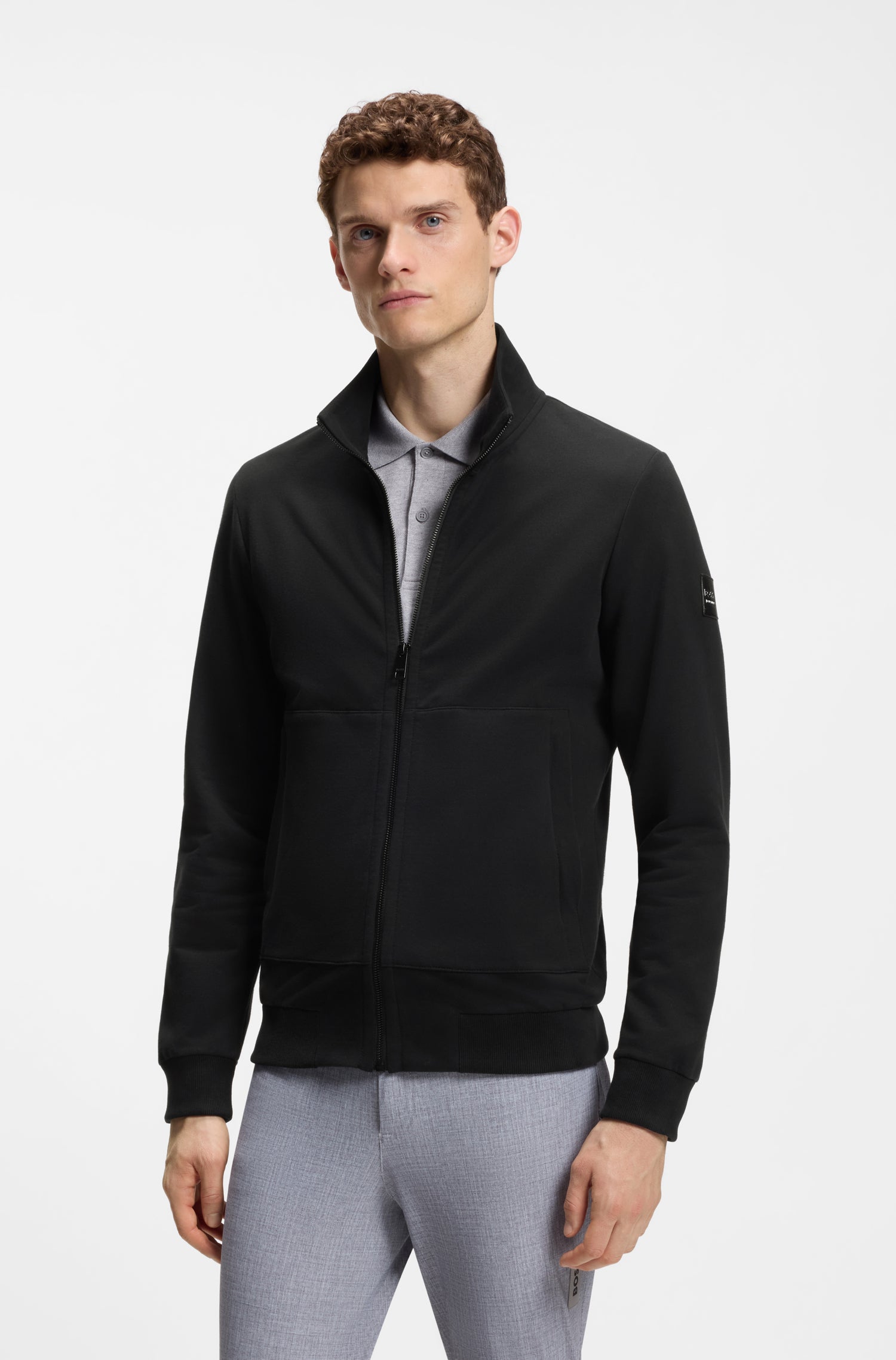 Boss Equestrian Steven Training Sweater Cardigan Heren - Zwart