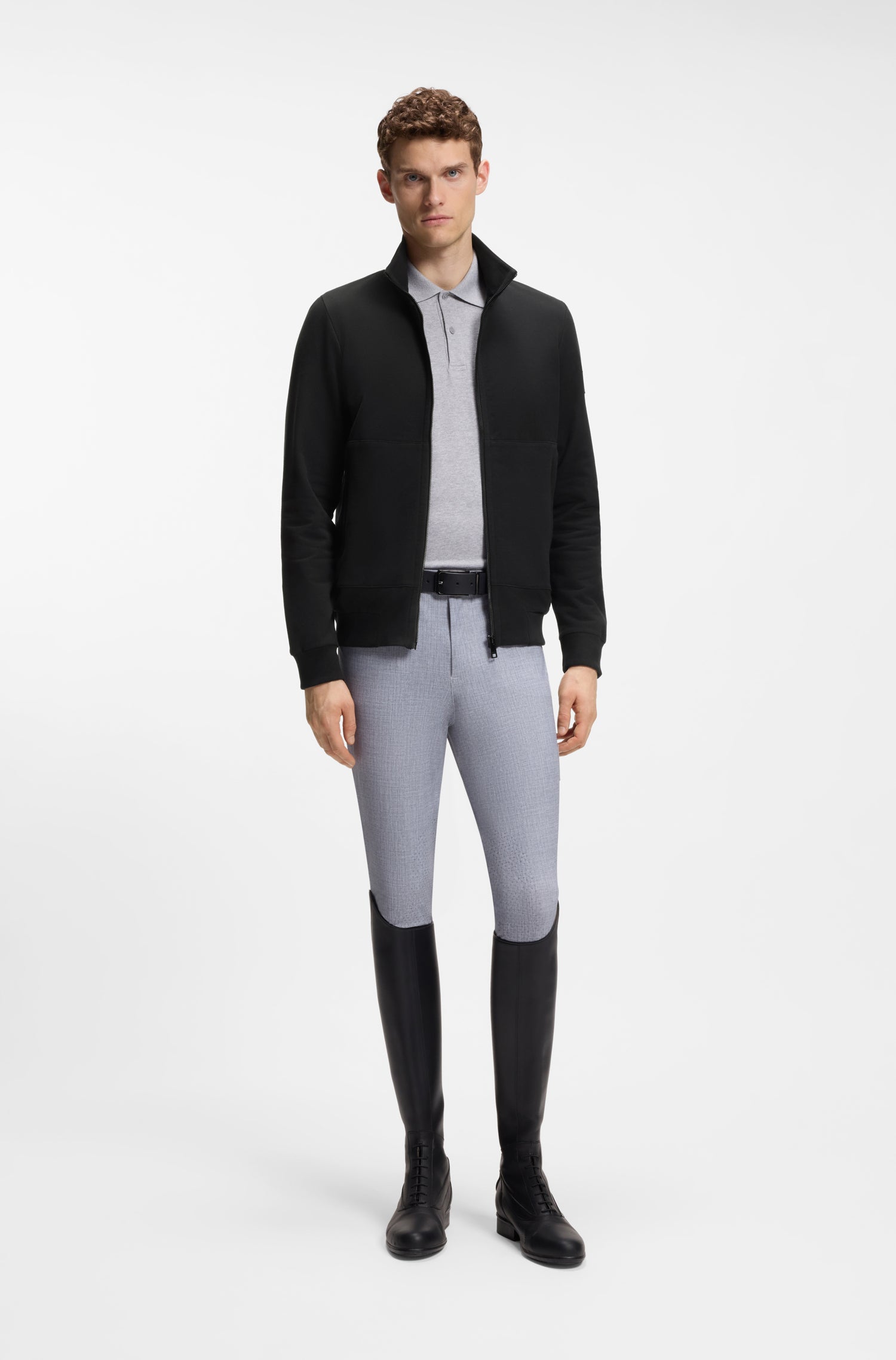 Boss Equestrian Steven Training Sweater Cardigan Heren - Zwart