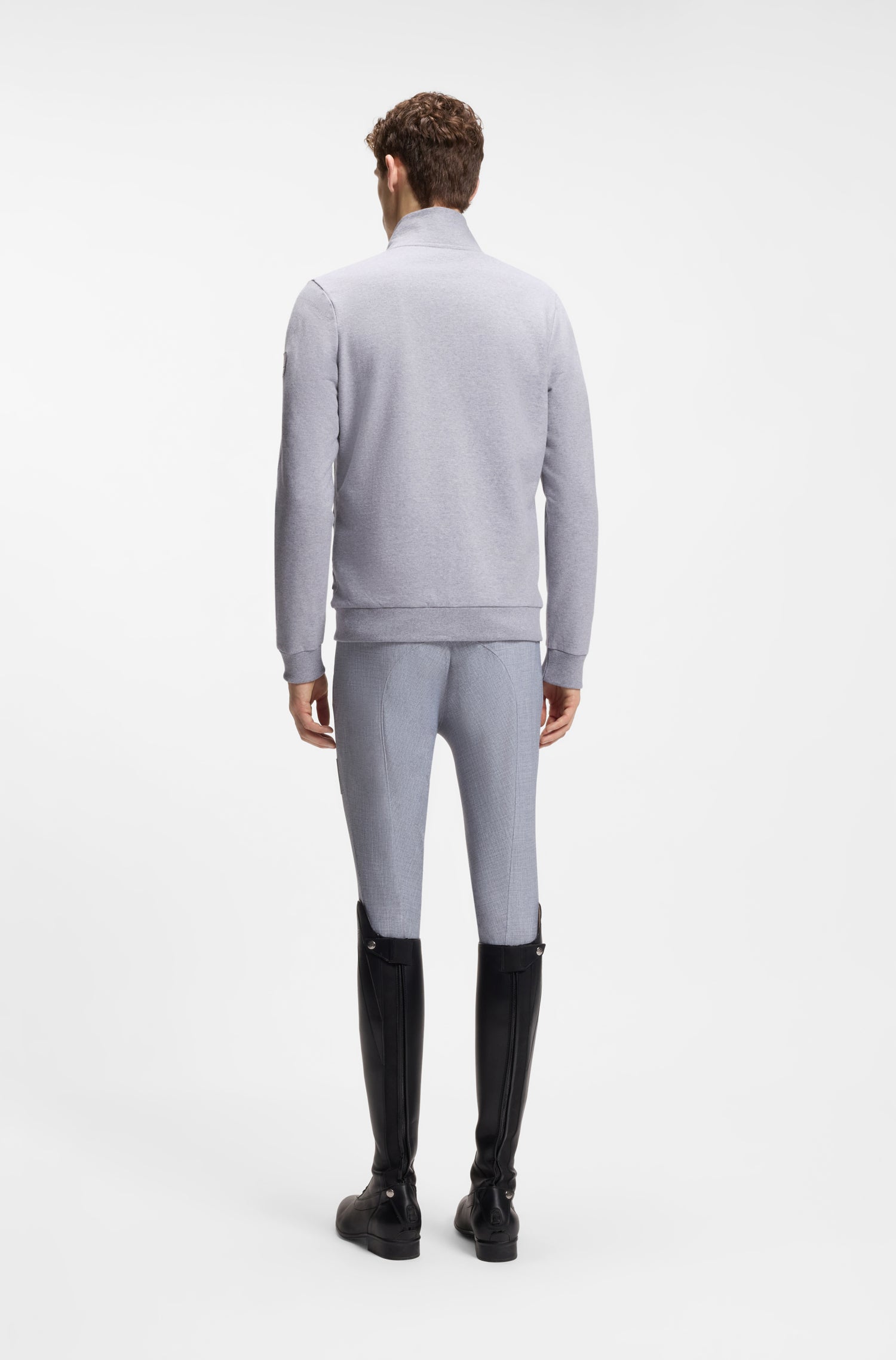 Boss Equestrian Steven Training Sweater Cardigan Heren - Zilvergrijs melange
