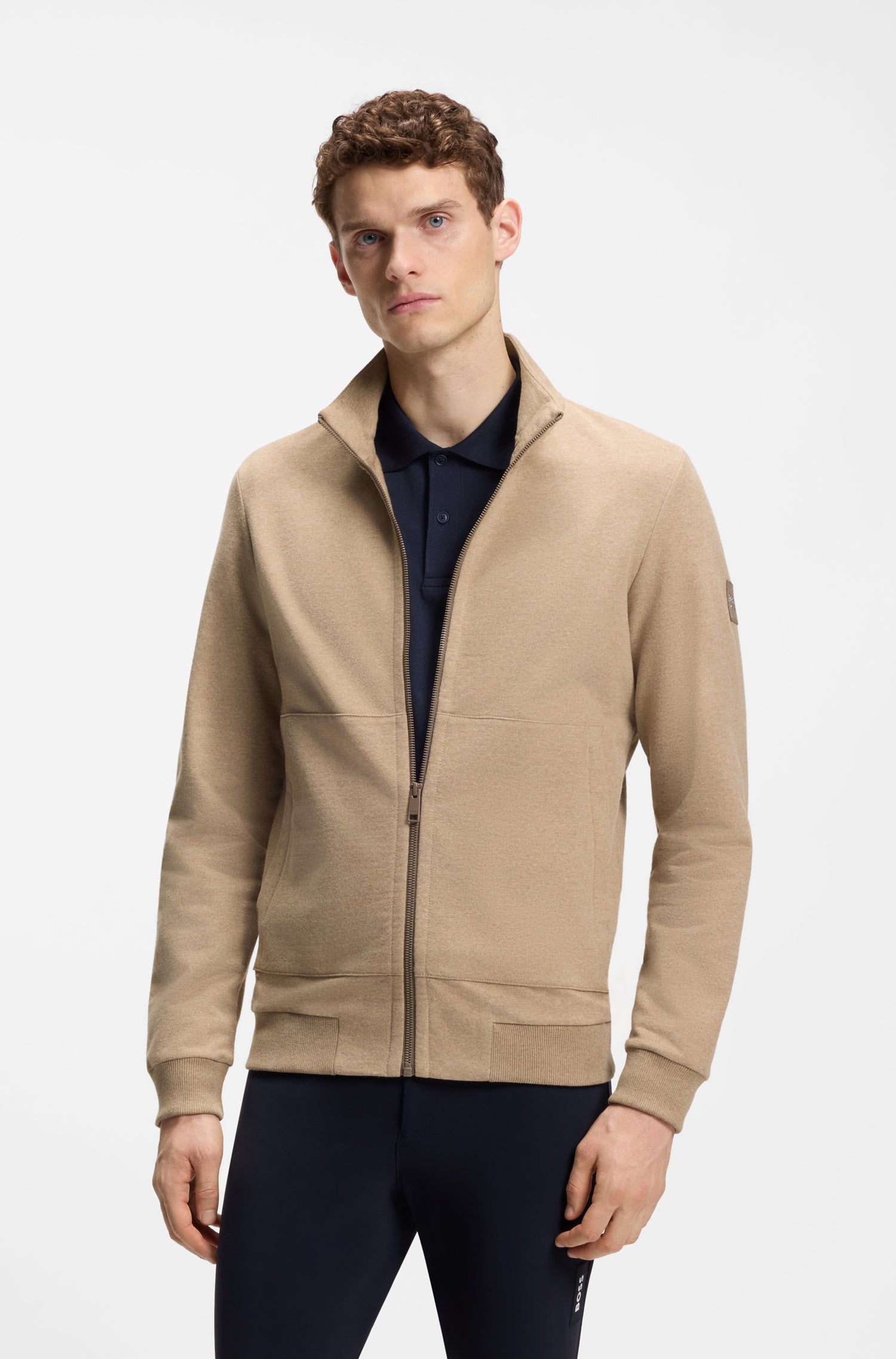 Boss Equestrian Steven Training Sweater Cardigan Heren - Walnut