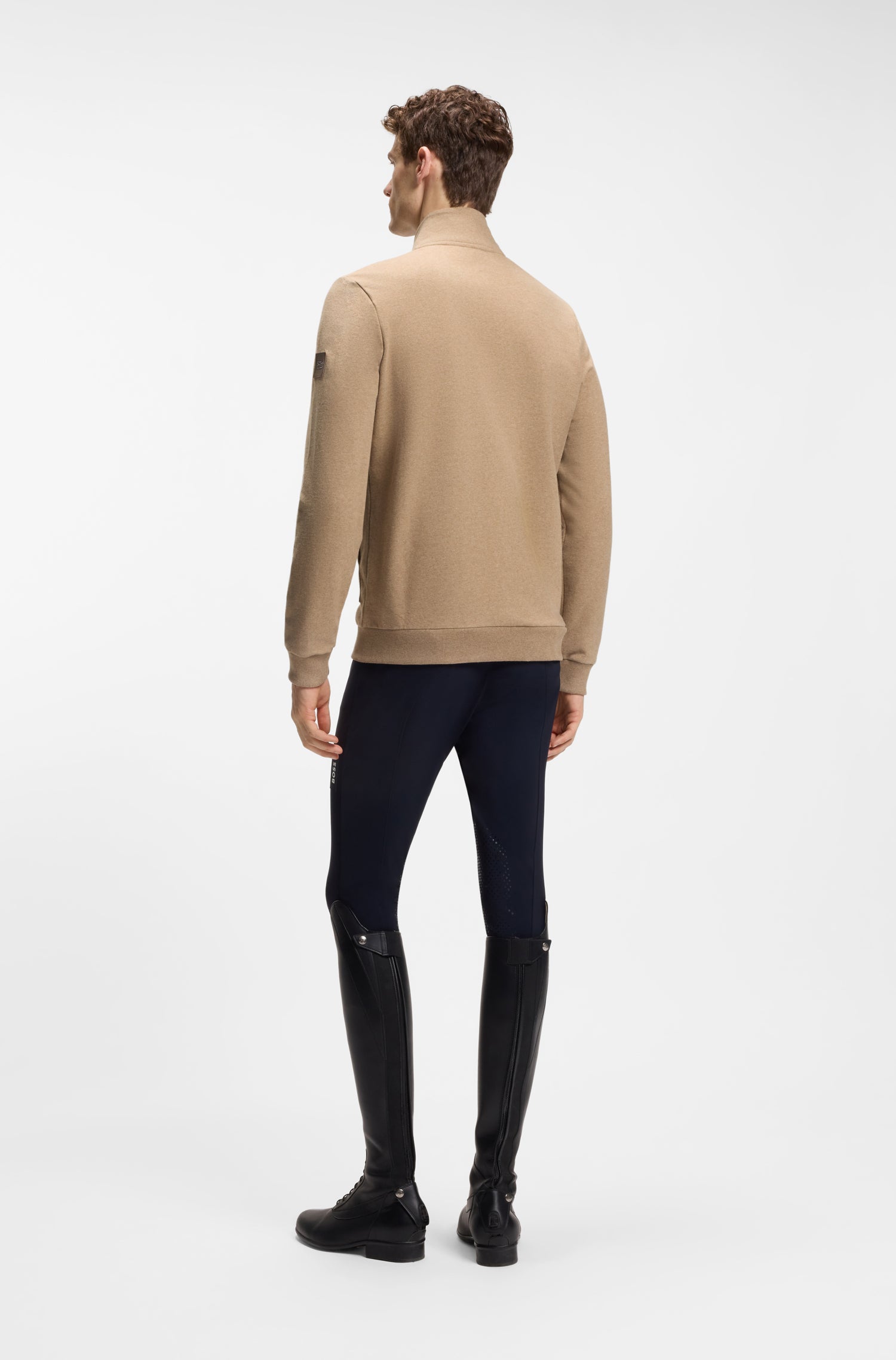 Boss Equestrian Steven Training Sweater Cardigan Heren - Walnut